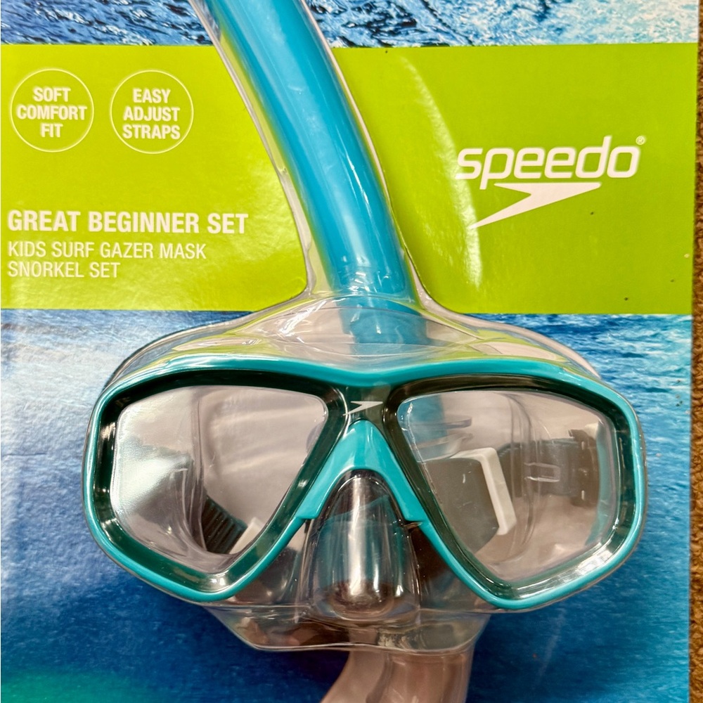 Speedo Kids Surf Gazer Snorkel Mask in Teal and Clear